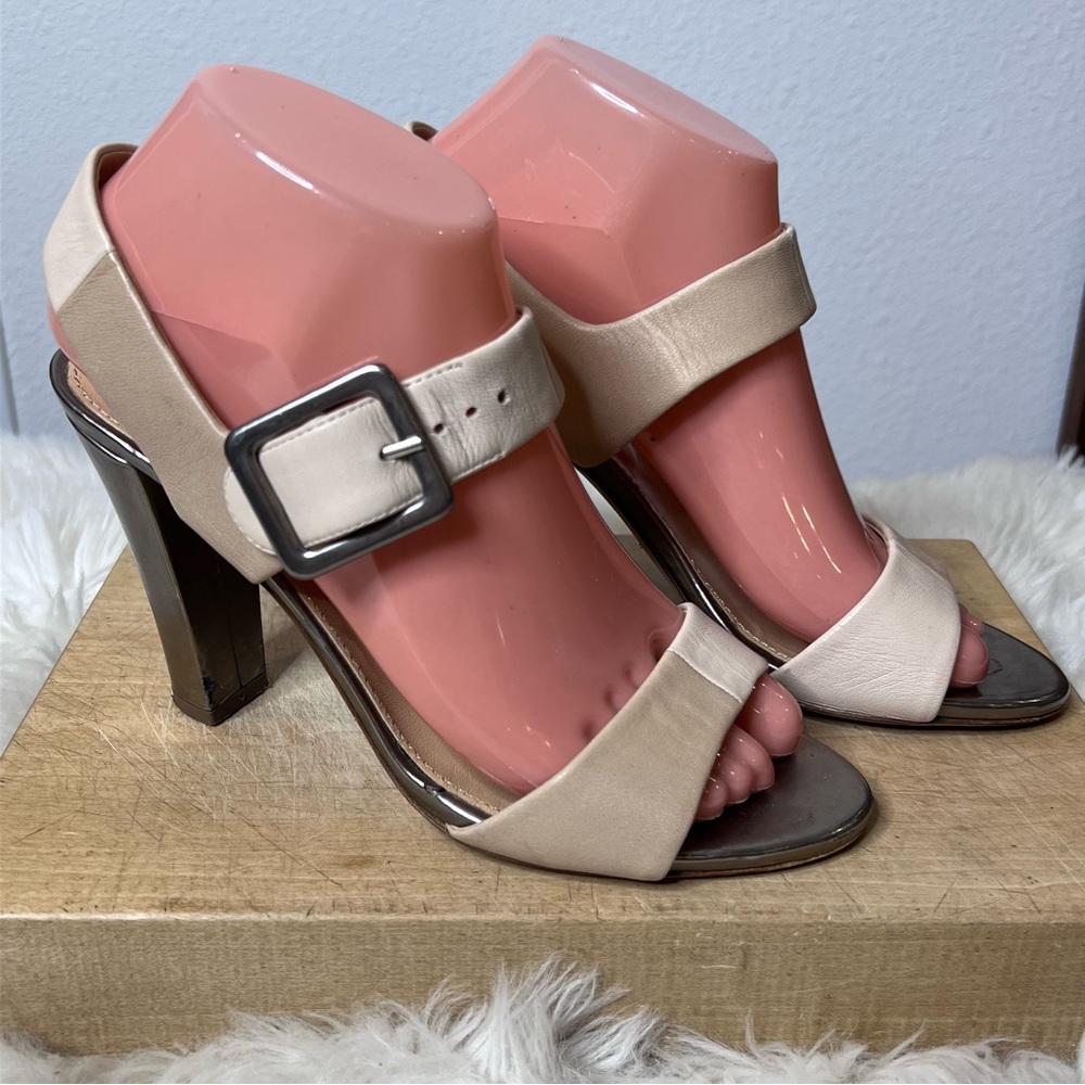 Sergio Rossi Beige Open-Toe Heels